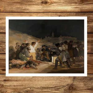 Impressão de pintura de Francisco Goya, pôster de pintura de terceiro de maio de 1808, arte de pôster de Goya, impressão de belas artes, arte de parede, pinturas famosas, presente de arte
