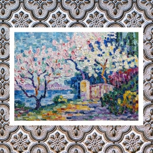 Gravure de peinture damandiers en fleurs, Paul Signac Art Print, Célèbre Art mural, Peintures célèbres, Cadeau dart, Impressions de peinture à lhuile, Art déco image 7