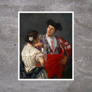 Offering the panel to the bullfighter by Mary Cassatt, Art Print, Famous Wall Art,Famous Paintings, Art Gifts, Painting Prints, gift for her