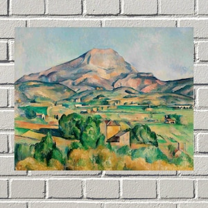 Mont Sainte-Victoire  by  Paul Cézanne, Painting Print, Art Print, Famous Paintings, Art Gifts, Painting Prints, Wall Decor, Wall Art Print