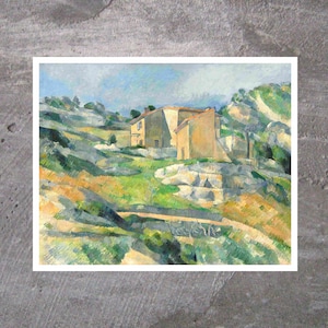 Houses in Provence  by Paul Cézanne, Painting Print, Art Print, Famous Paintings, Art Gifts, Painting Prints, Wall Decor, Wall Art Print