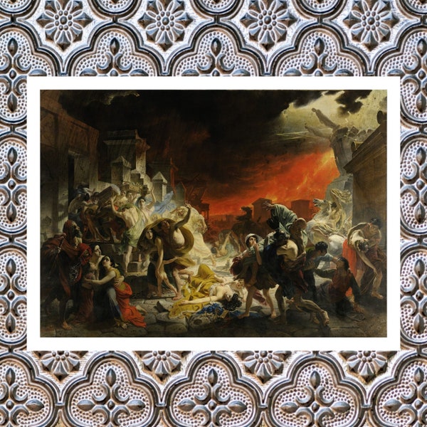The Last Day of Pompeii Painting Print, Karl Bryullov Wall Art, Oil Painting, Poster, Fine Art Print, Wall Art, Famous Paintings, Art Gifts