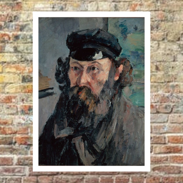 Self Portrait In A Casquette Painting, Paul Cezanne Art Print, Famous Wall Art, Famous Paintings, Oil Painting Prints, Art Gifts, Art Deco