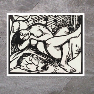 Sleeping Shepherdess (1912)  by Franz Marc, Famous Paintings, Painting Prints, Expressionism artworks, futuristic cubist styles, wall decor