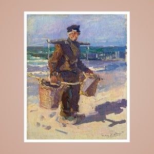 The Shell Fisherman by Jan Toorop, Vintage photos, Art Poster Gifts, Famous prints, Art Deco, Vintage Art Poster, Fine art, Wall Decor