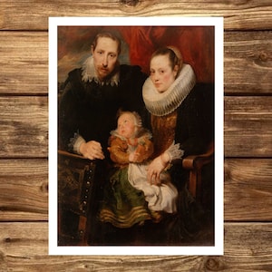 Stampa di ritratti di famiglia, Stampa d&#39;arte di Anthony van Dyck, Famosa arte murale, Dipinti famosi, Regali d&#39;arte, Stampe di pittura ad olio, Déco da parete