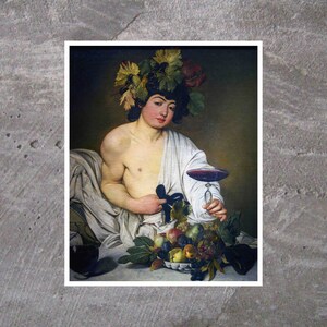 Michelangelo Merisi -Caravaggio&#39;s Bacchus (1596), Art Print, Famous Wall Art,Famous Paintings,Oil Painting Prints, Wall Decor, Vintage Print