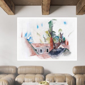 Rooftops and Fantasy painting by Charles Demuth, Famous Painting, Wall art, Art Poster Gifts, Art Deco, avant-garde art, Cubism , Surrealism