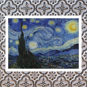 星月夜の絵画プリント、ヴィンセント・ヴァン・ゴッホの絵画 1889、ファインアートプリント、ウォールアート、有名な絵画、アートギフト、油絵プリント