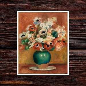 Flowers (Fleurs) by Pierre-Auguste Renoir. Famous Paintings, Art Poster Gifts, Oil Painting Prints, Art Deco,Vintage Art Poster, Fine art