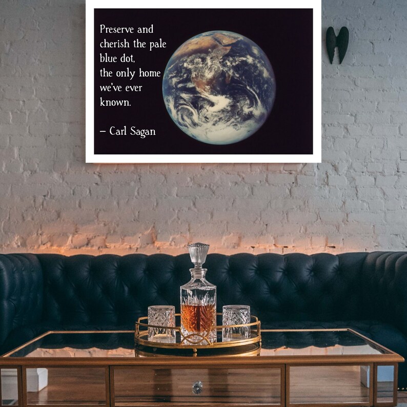 Earth Poster Pale Blue Dot Quote Carl Sagan Print Space & Etsy