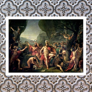 Leonidas at Thermopylae Painting Print, Jacques-Louis David Wall Art, Oil Painting, Poster, Fine Art Print, Famous Paintings, Art Gifts