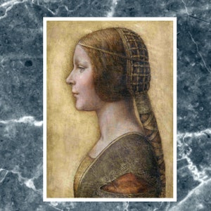 Leonardo da Vinci&#39;s Profile of a Young Fiancée (1495), Famous painting, Fine Art Print, Museum Art, Famous Painting, Art Deco, Wall Art
