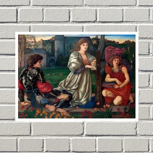 The Love Song (1868–77) painting by Sir Edward Burne–Jones, Art Print, Famous Wall Art, Famous Paintings, Art Gifts, Wall decor print