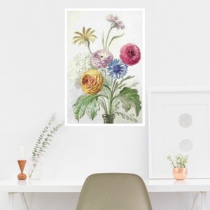 Boeket bloemen, by Johannes Vermeer, Wall Print, Wall Art, Famous Paintings, Art Prints, Wall Deco, Art Gifts, Floral paintings