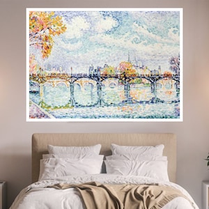 Le pont des Arts (1928) painting by Paul Signac, Watercolor sketches, Pointillism, Neo-impressionism, Wall decor, Fine art, Classic Art, Art