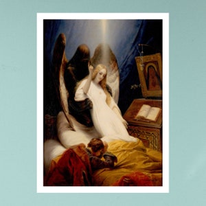 The Angel of Death Painting Print, Emile Jean-Horace Vernet Art Print, Famous Wall Art, Famous Paintings, Art Gifts, Oil Painting Prints