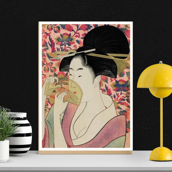 Kushi par Utamaro Kitagawa, peintures japonaises, impressions de peinture à l'huile, cadeaux d'art, impressions de peinture vintage, décor, cadeaux pour elle