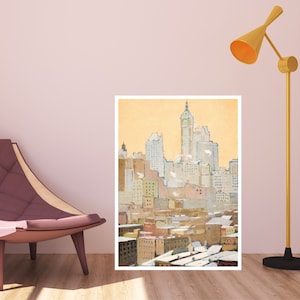 The Singer Building NY print, Rachael Robinson Elmer, postcard artworks, Art Poster Gifts, Art Deco, Poster artist, impressionist print