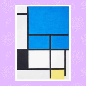Composition with bright colours by Piet Mondrian, Art Print, Famous Paintings, De Stijl, Neoplasticism, Bauhaus print, Fine art, Classic Art