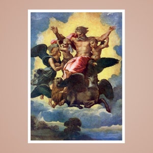Raphael's Ezekiel's Vision (1518), Vintage photos, Art Poster Gifts, Famous prints, Art Deco, Vintage Art Poster, Fine art, Wall Decor
