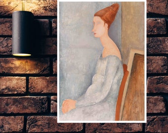 Célèbre tableau Jeanne Hébuterne d'Amedeo Modigliani, impression d'art, art mural, cadeaux d'art, reproductions de peintures à l'huile, art déco, déco murale, oeuvre d'art