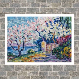 Gravure de peinture damandiers en fleurs, Paul Signac Art Print, Célèbre Art mural, Peintures célèbres, Cadeau dart, Impressions de peinture à lhuile, Art déco image 6