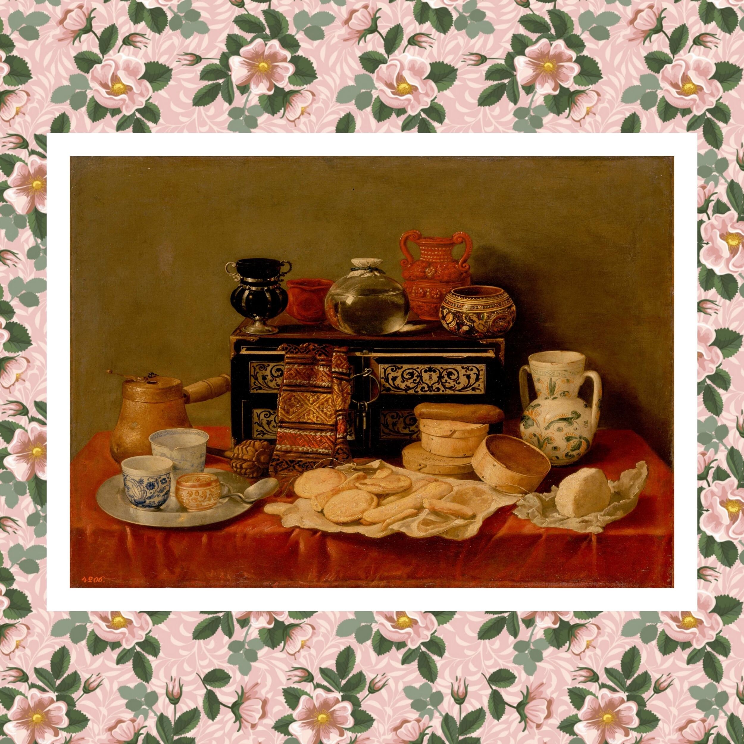 Still Life With an Ebony Chest Painting Print Antonio De Etsy UK