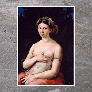 Raphaels La Fornarina (1518–1519), Vintage Fotos, Kunstposter Geschenke, Berühmte Drucke, Art Deco, Vintage Kunstposter, Fine Art, Wanddeko