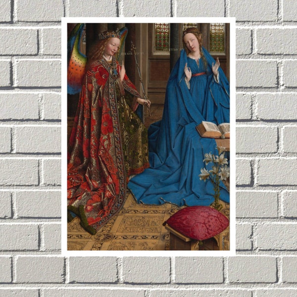 Jan van Eyck's The Annunciation (c. 1434-1436) famous painting, Wall Art, Fine Art Print, Famous Painting, Oil Painting Print, Art Gift