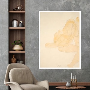 Nackte Frau, die ihre Beine spreizt Druck, Auguste Rodin Druck, Frauen Kunst Skizzen, Kunst Poster Geschenke, Art Deco, Plakat Künstler, Allegorie Drucke
