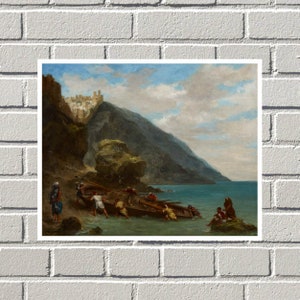 View of Tangier from the Seashore by Eugène Delacroix, Art Print, Famous Wall Art, Famous Paintings, Digital Prints, Art Gifts, Wall Decor