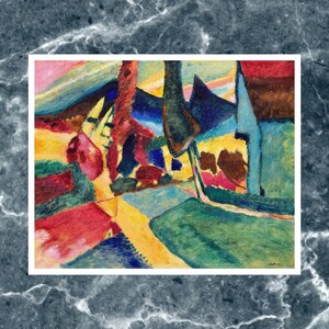 Landscape with 2 Poplars, Wassily Kandinsky Art Print,Famous Wall Art,Famous Paintings,Painting Prints, Vintage Art Gifts, Vintage Art print