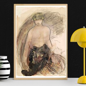 Nero (1900-1910) Gemälde von Auguste Rodin Druck, Frauen Kunst Skizzen, Kunst Poster Geschenke, Art Deco, Plakat Künstler, Allegorie Drucke