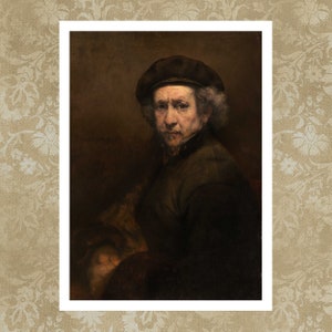 Self-Portrait Painting Print, Rembrandt van Rijn Art Print, Famous Wall Art, Famous Paintings, Art Gifts, Oil Painting Prints, Wall Deco