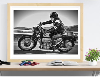 Classic vintage motorcycle photo, art print, housewarming gift for him/her, photo print, vintage poster, iconic poster, wall decor
