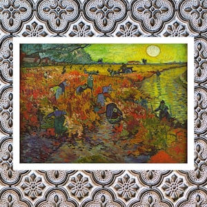 The Red Vineyard Painting Print, Vincent Van Gogh Art Print, Famous Wall Art, Famous Paintings, Art Gifts, Oil Painting Prints, Art Deco