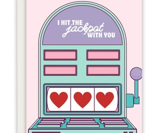 Jackpot Love Card - Anniversary, Casino Theme