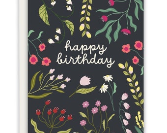Floral Happy Birthday Card