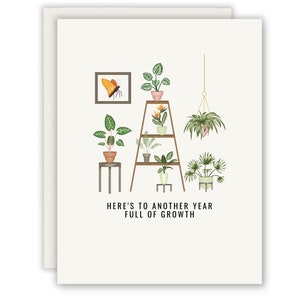 Plant Lover Birthday Card: Here&#39;s To Another Year of Growth