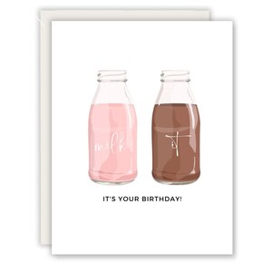 Milk It Happy Birthday Card - Milk it Card - Funny Birthday Card - Farmer Birthday Card - Female Farmer - Milk Lover Card - Foodie Milk Card