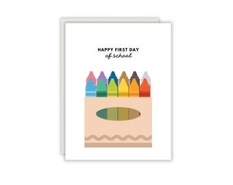 Happy first day of school | Crayon card