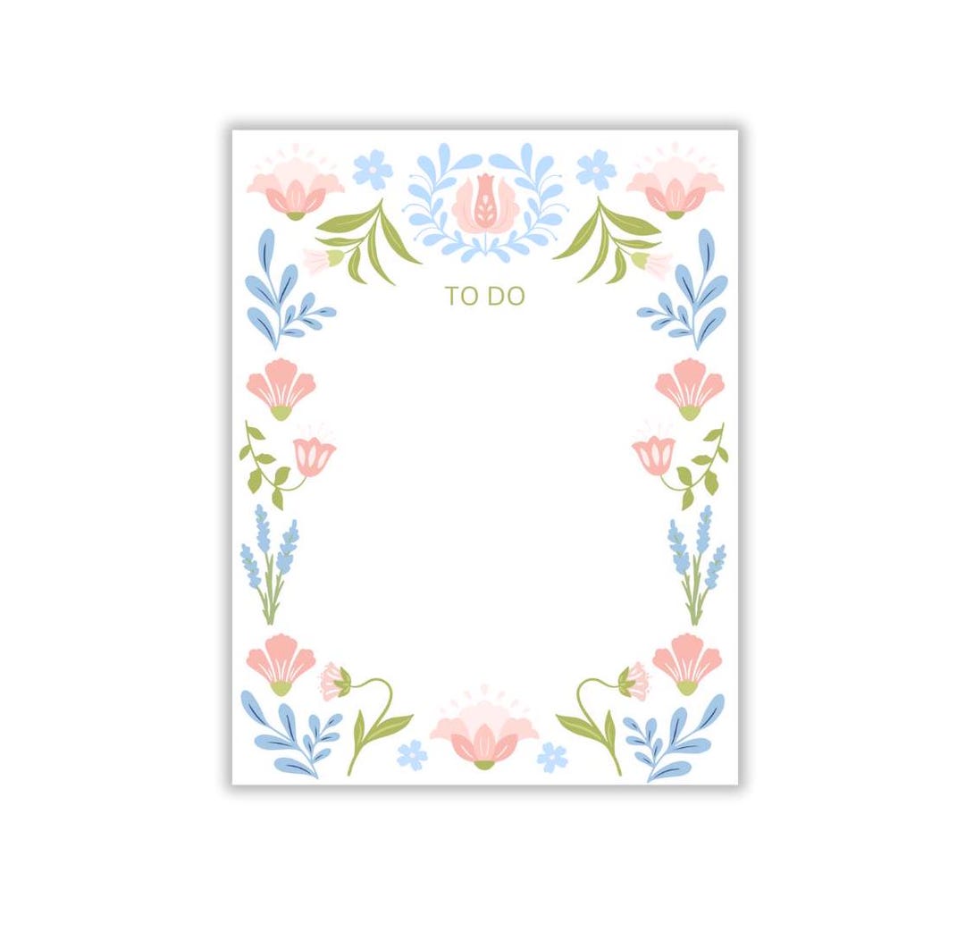 Floral to Do Notepad - Etsy