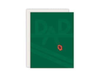 Funny Mowing Dad Father's Day Card: Outdoor Humor