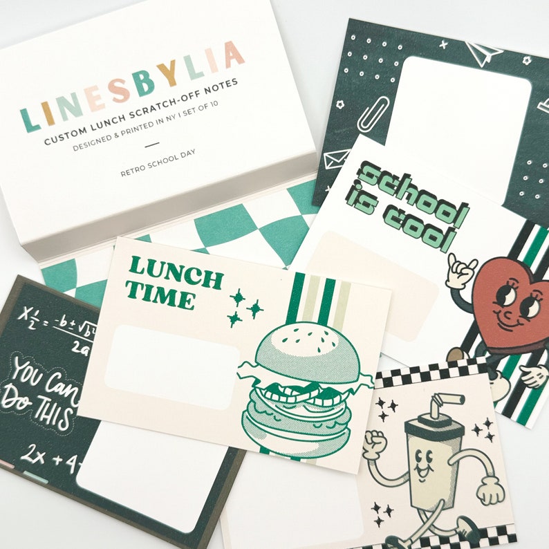 Cool Off Note Retro School Scratch-off Lunchbox Note Cards - Etsy