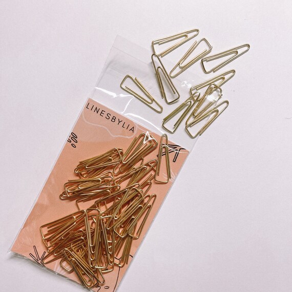 50 Mini Triangle Paper Clips Gold Trendy Paper Clips | Etsy