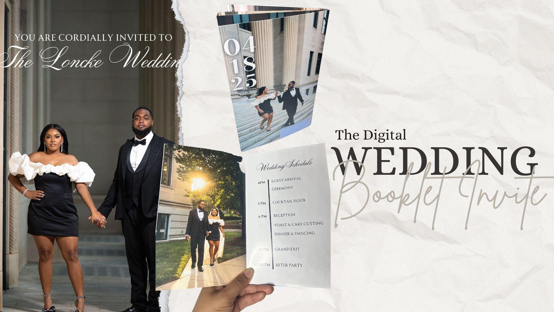Digital Template for Wedding Invitation Booklet