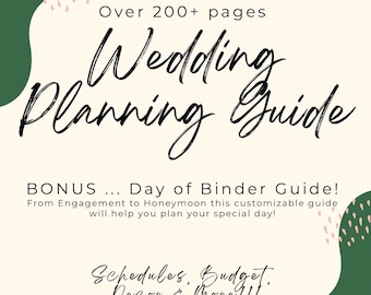 Digital Template for Wedding Planning Guide & A Day of Binder