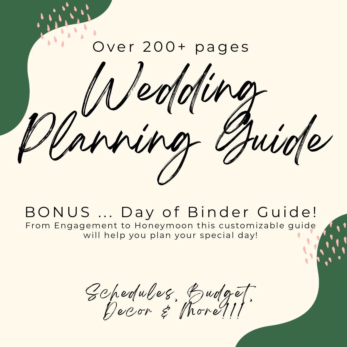 Digital Template for Wedding Planning Guide & A Day of Binder Etsy