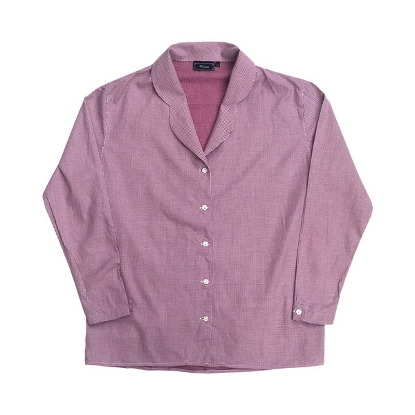 Vintage 90s BROOKSFIELD Womens Shawl Collar Shirt | Camicia Donna BROOKSFIELD Con Colletto a Scialle Vintage anni 90